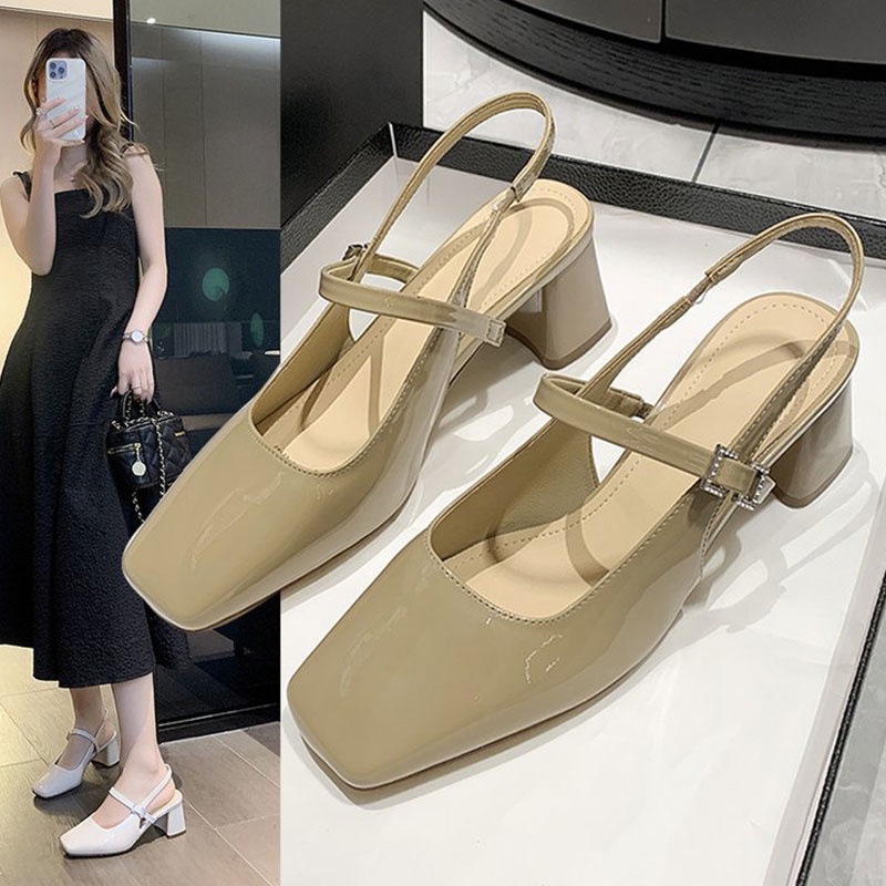 Giày Sandal Cao Gót Đế Dày Chống Trượt Thoải Mái Thời Trang Hàn Quốc
