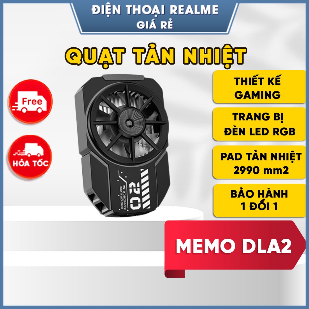 Quạt Tản Nhiệt Điện Thoại Sò Lạnh MEMO DLA2, DLA3, DLA5, DLA6, DLA7  - Tản Nhiệt Nhanh/Giảm Tiếng Ồn
