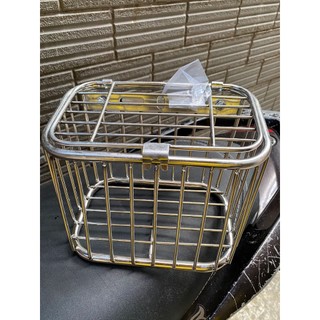 Rổ gắn trước xe máy inox mini phù hợp mọi loại xe