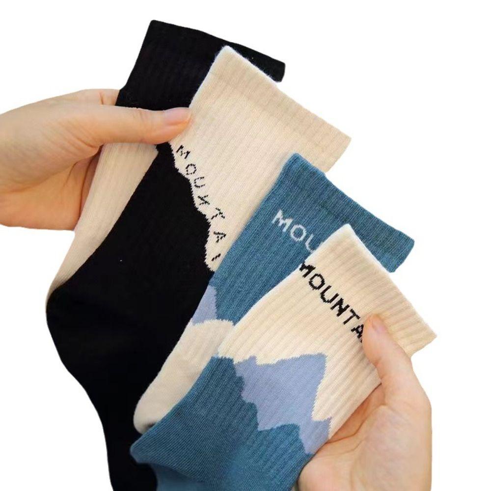 Kent1 Vớ cotton Dài Thoáng Khí Thiết Kế Không Đối Xứng Thời Trang Cá Tính Cho Nữ