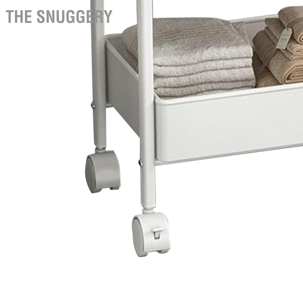 The Snuggery Xe đẩy tiện ích 3 tầng Giá để đồ đa năng có bánh xe cho phòng ngủ Nhà bếp Văn Ký túc xá