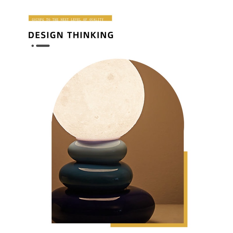 Enoughome Đèn Ngủ Đá Mặt Trăng Màu Sắc Cá Tính Phong Cách Bắc Âu Cao Cấp Cho Phòng Khách / Phòng Ngủ