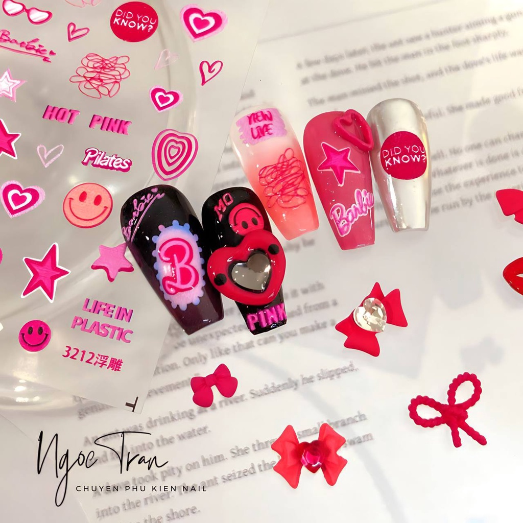 Charm Barbie Girl Hồng Neon Mới 2023 | Trang Trí Móng Tay BB
