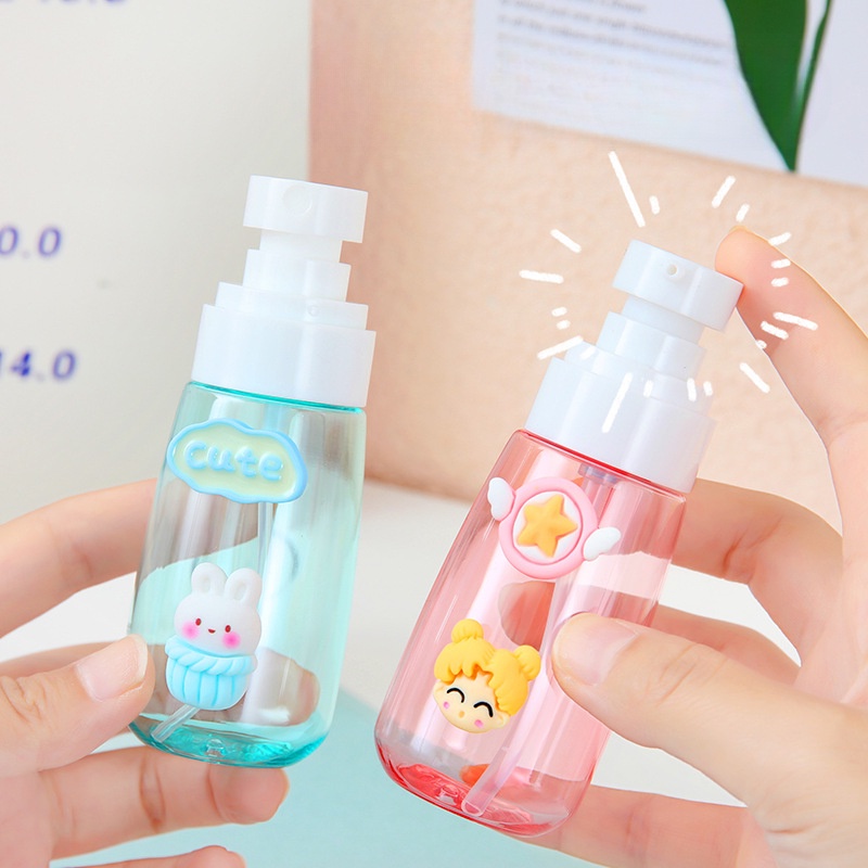 Chai Rỗng 60ml Dạng Xịt Đựng Mỹ Phẩm Họa Tiết Hoạt Hình Xinh Xắn