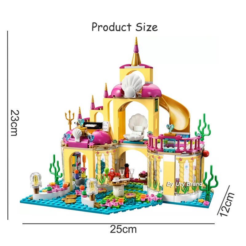 Lego Bạn Bè Tương Thích Công Chúa Frozen Elsa Lâu Đài Nàng Tiên Cá Ariel Xây Dựng Mô Hình Khối Cô Gái Đồ Chơi Trẻ