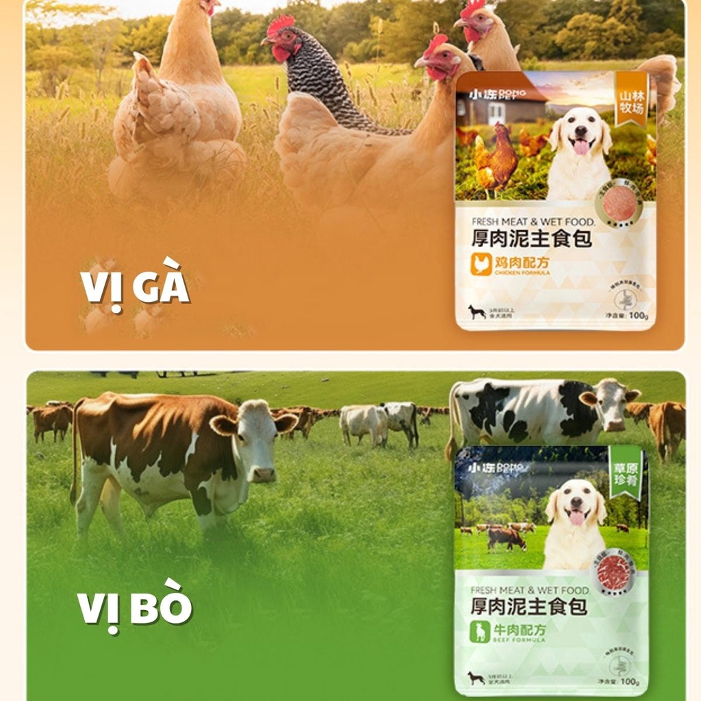 Pate cho chó Dongpet dùng làm thức ăn cho chó từ 3 tháng tuổi, gói 100gram – UNU Pet House