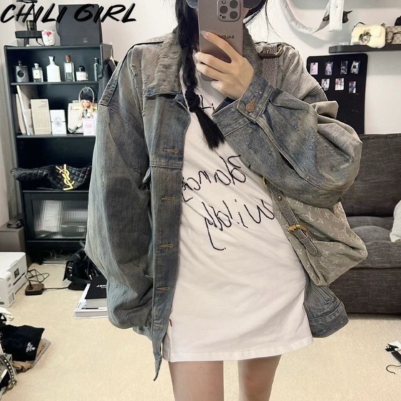 CHILI GIRL áo khoác dù áo khoác bomber comfortable Fashion chic Phong cách WJK23000HS 40Z231007
