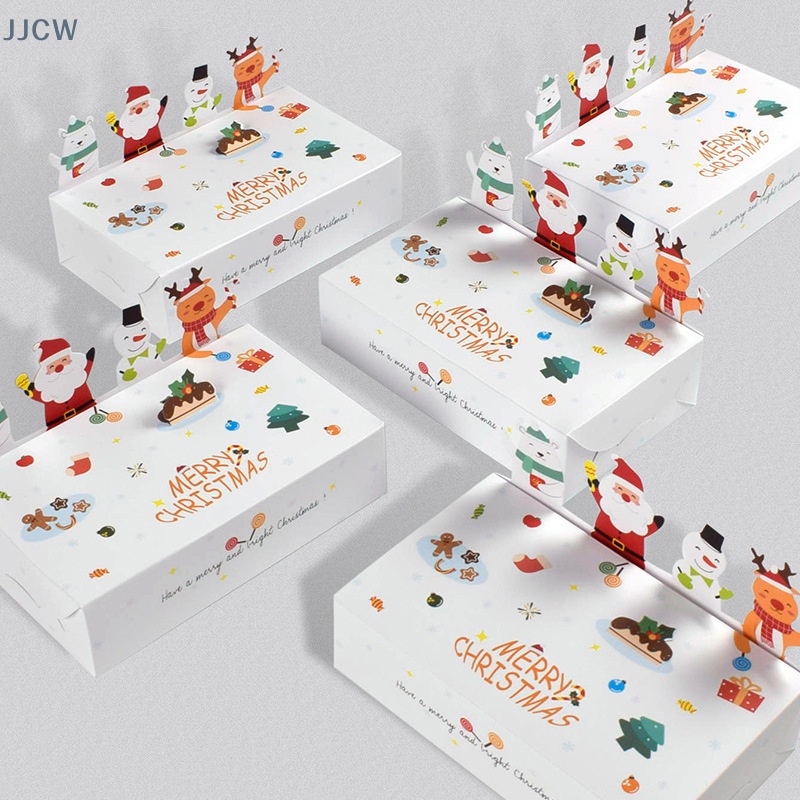Set 10 Hộp Giấy kraft Đựng Bánh Kẹo Giáng Sinh Năm Mới 2023