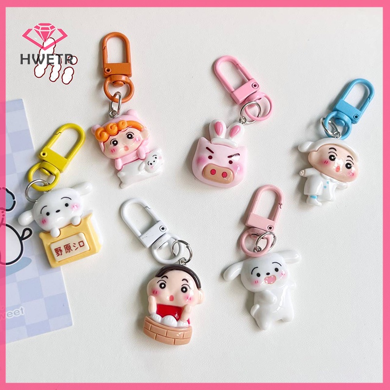 Hwetr Móc Khóa Hình Cậu Bé Bút Chì shin-chan Bằng Nhựa resin Dễ Thương Trang Trí Túi Xách / Quà Tặng Mới