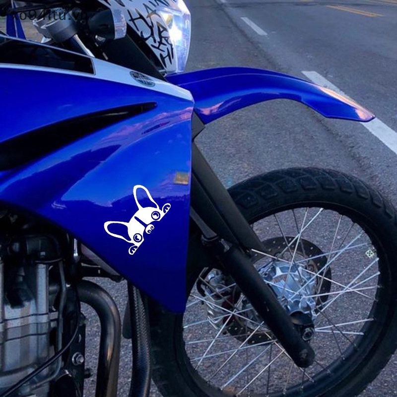 Xoitu Đề Can vinyl Dán Trang Trí Xe Hơi laptop Hình Chú Chó Bull Pháp Vui Nhộn vn