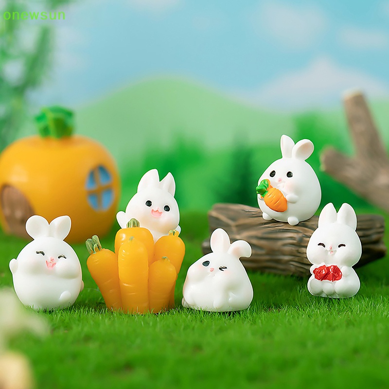 Onewsun Đồ trang trí Thỏ mini Bằng Nhựa resin Dễ Thương Trang Trí Tiểu Cảnh / Văn Phòng / Xe Hơi Mới