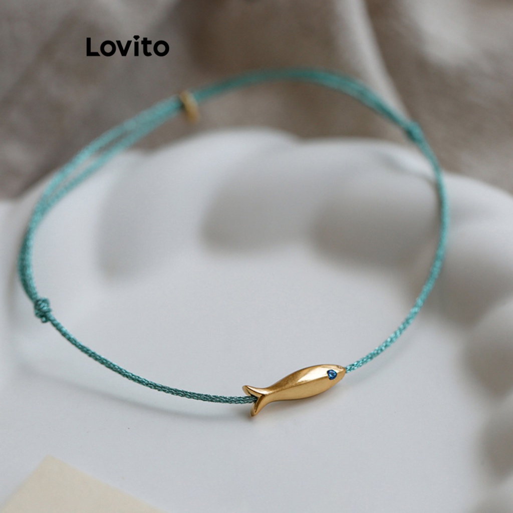 Lắc chân Lovito kim loại màu trơn thường ngày cho nữ LFA01090