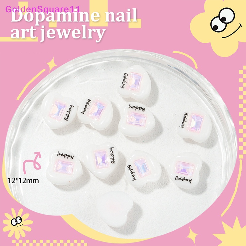Bộ 10 Hạt Đá 3d Nhiều Màu Đính Móng Tay Xinh Xắn vn
