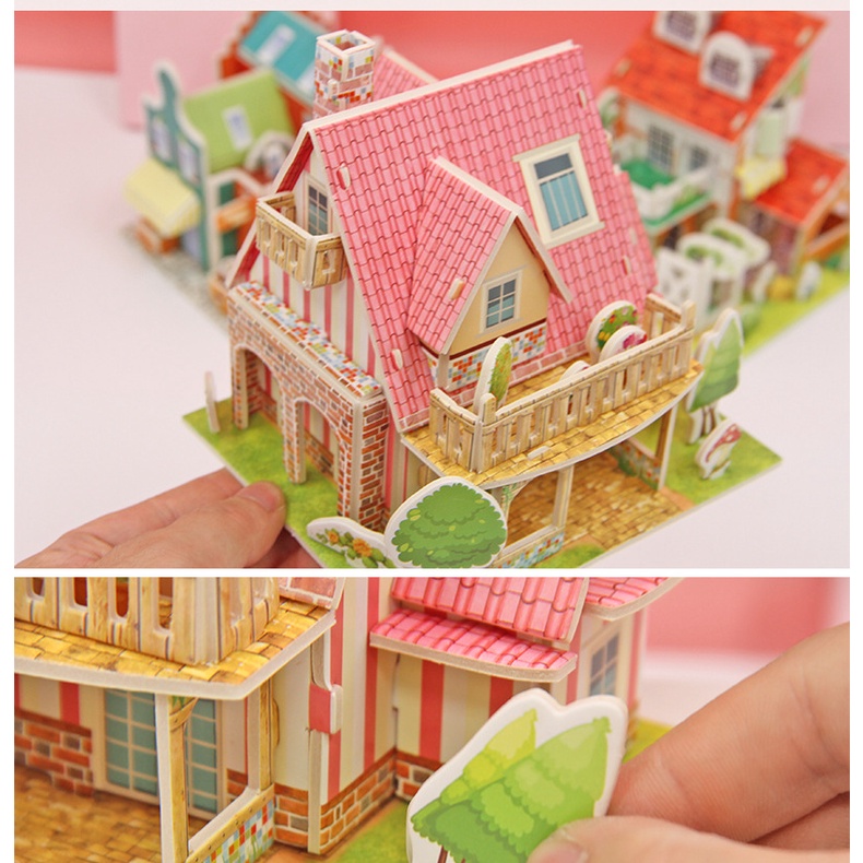Mô Hình Ngôi Nhà Giấy 3d Ba Chiều diy Dành Cho Trẻ Em