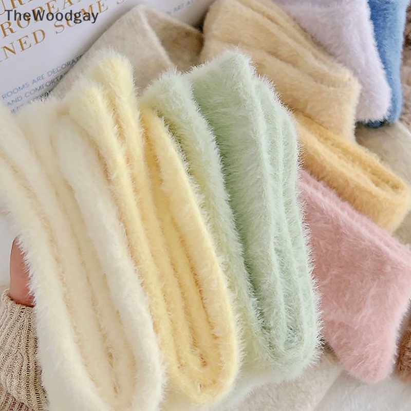 Vớ Ngủ Vải Nhung San Hô Lông Chồn Dày Co Giãn Giữ Ấm Mùa Thu Đông Dễ Thương Cho Nữ