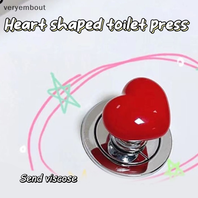 Set 1 / 2 Nút Nhấn Công Tắc Nhấn Nước Hình Trái Tim Nhiều Màu Sắc Trang Trí Tủ / Ngăn Kéo