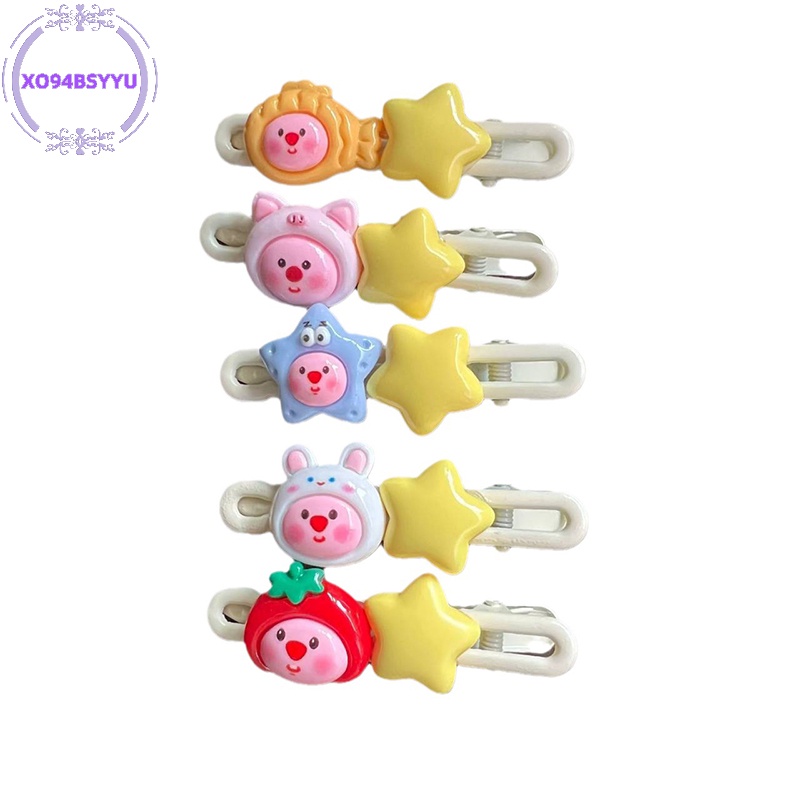Xo94bsyu 1 Kẹp Tóc Mái Hình Ngôi Sao / Quả Dâu / Vịt Ngọt Ngào Dễ Thương Cho Nữ vn