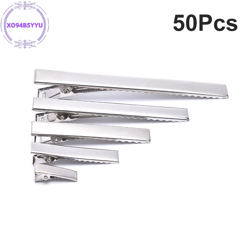 Xo94bsyu 50 Kẹp Cá Sấu Kim Loại Màu Bạc vn