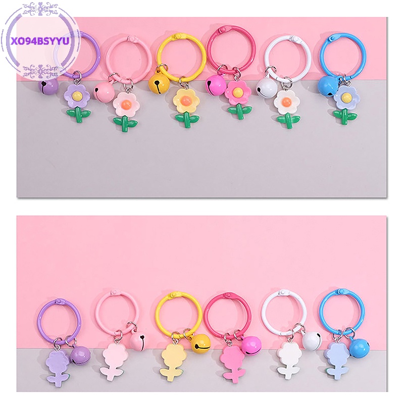 Xo94bsyu Móc Chìa Khóa resin Hình Hoa Màu Kẹo Dễ Thương Trang Trí Ba Lô Cho Nữ vn