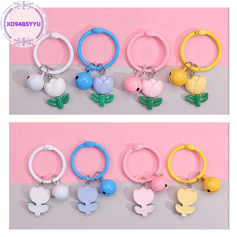 Xo94bsyu Móc Chìa Khóa resin Hình Hoa Màu Kẹo Dễ Thương Trang Trí Ba Lô Cho Nữ vn
