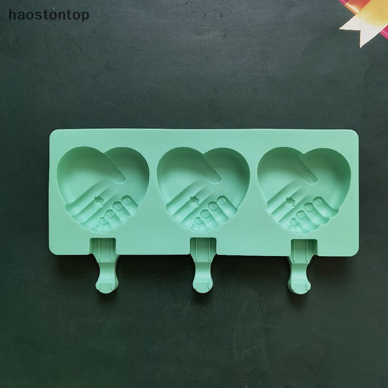 Khuôn Silicon Làm Kem / Sô Cô La / Bánh Kẹo Hình Trái Tim Lắc Tay 3 Ngăn vn