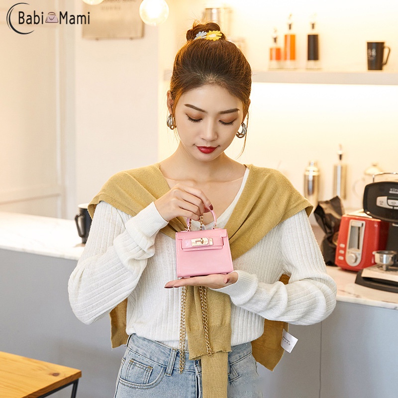 Babi Mami  Túi Đeo Vai mini Bằng Nhựa Dẻo Thời Trang Xinh Xắn Cho Nữ