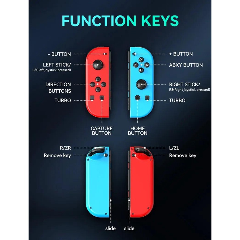 Joypad Tay Cầm Điều Khiển Chơi Game bluetooth Trái Phải Cho nintendo switch rgb