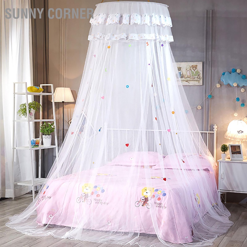 Sunny corner Có hàng sẵn Rèm tròn tán ren phong cách công chúa Màn chống muỗi cho giường trẻ em