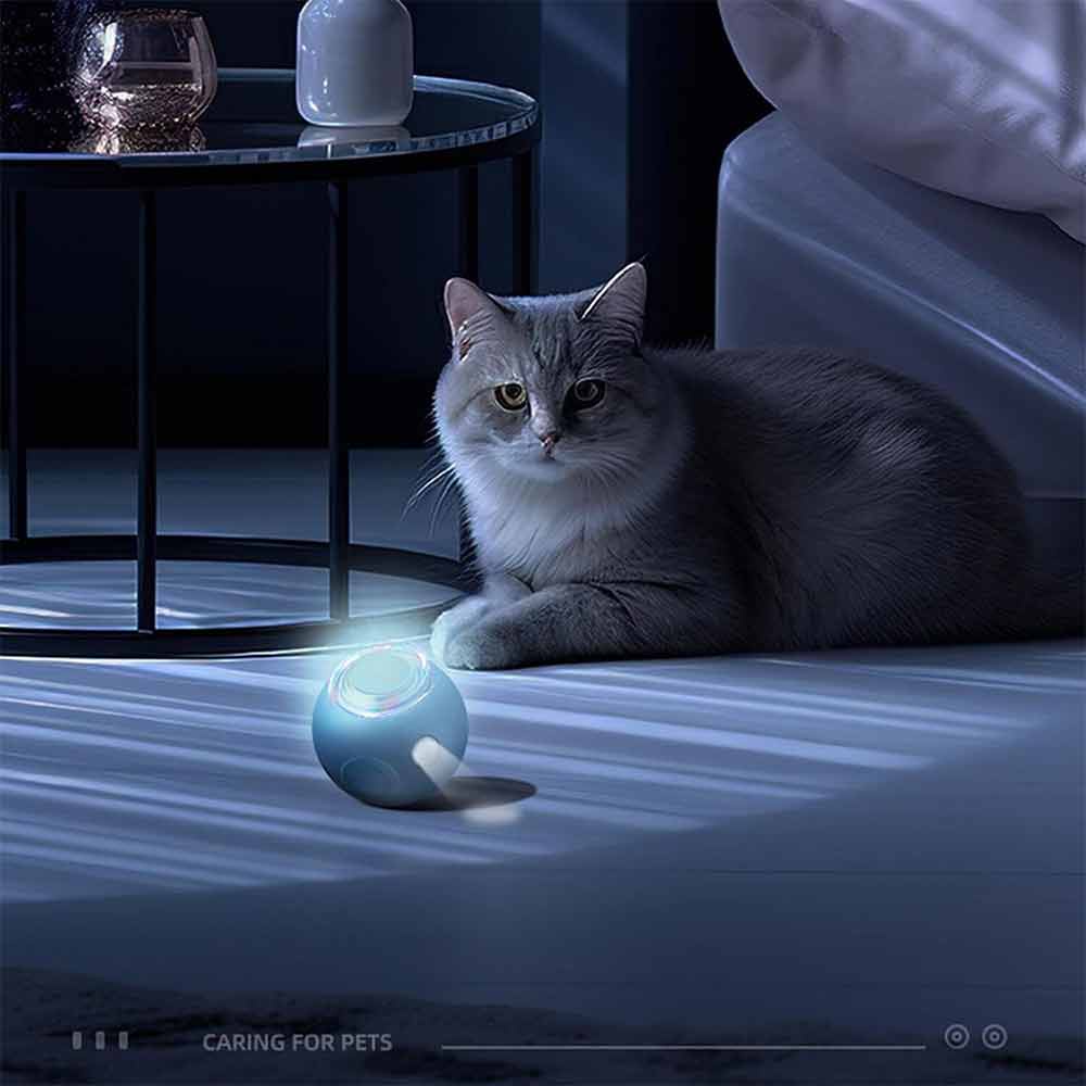 Interactive Cat Toy Ball Electric 360° Self-Rotating USB Rechargeable with LED Light Smart Toy