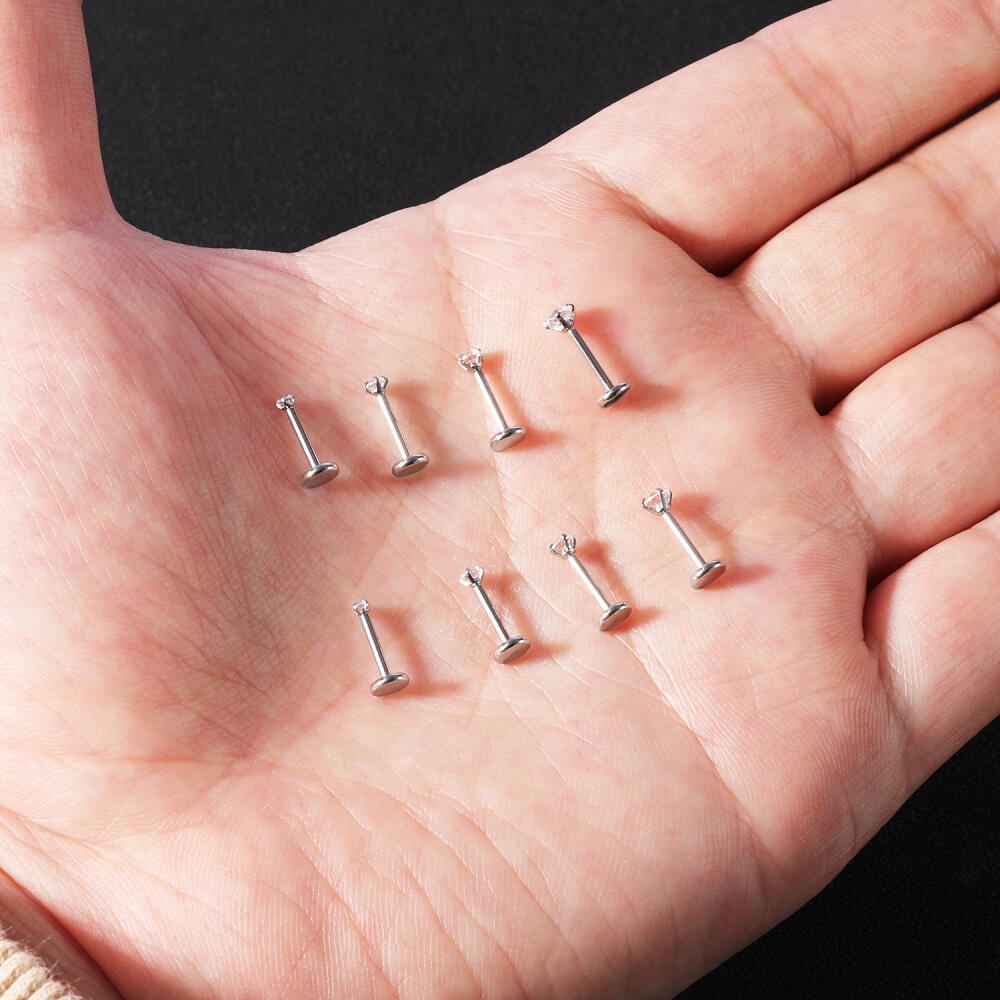 1 Cái Khuyên Môi Dạng Đinh Tán Bằng Thép Không Gỉ 316l 1.5-6mm