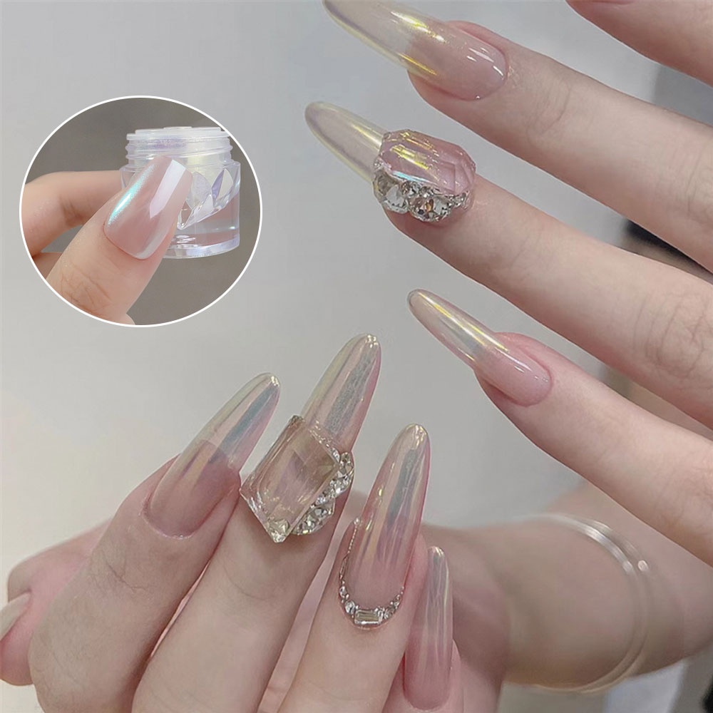 Bột Kim Tuyến Ngọc Trai Trang Trí Móng Tay 6 Màu Sắc Lấp Lánh Ánh Trăng