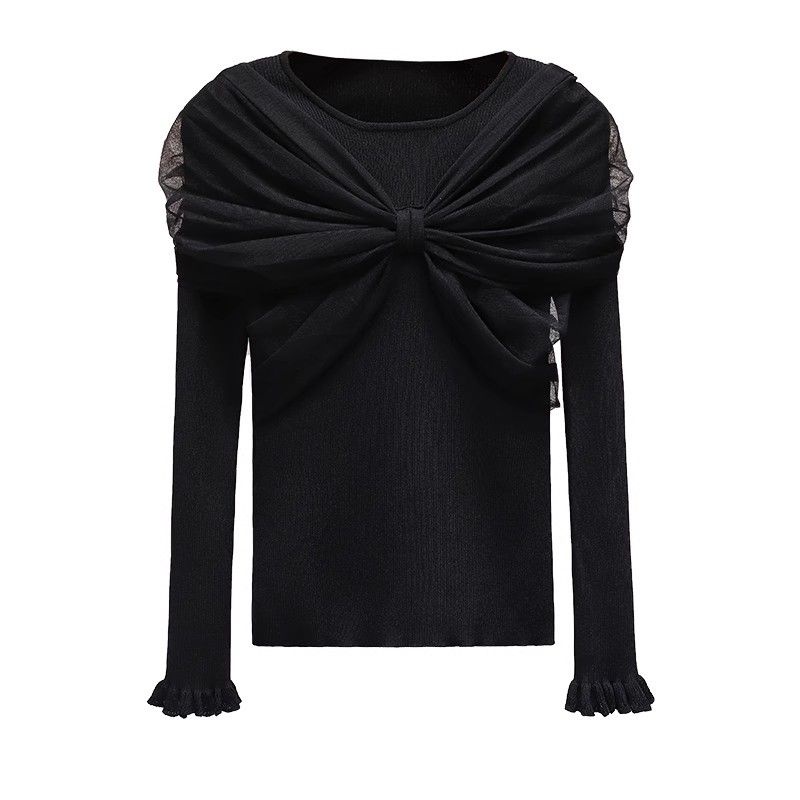 Áo sweater Dáng Ôm Đính Nơ Thời Trang Mùa Thu 2023 Cho Nữ