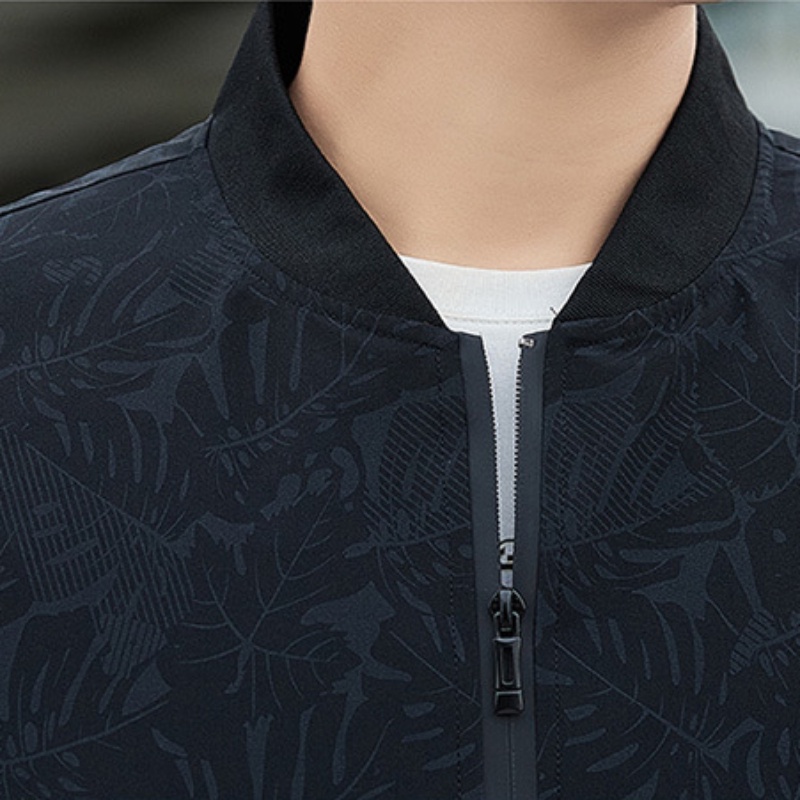 Áo Khoác Cổ Đứng Tay Dài Màu Trơn Dáng Rộng Thoáng Khí Chống Thấm Nước Thời Trang Cho Nam