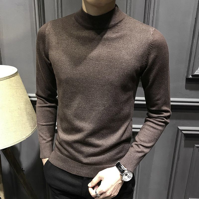 Áo sweater Tay Dài Cổ Lọ Màu Sắc Đơn Giản Cho Nam
