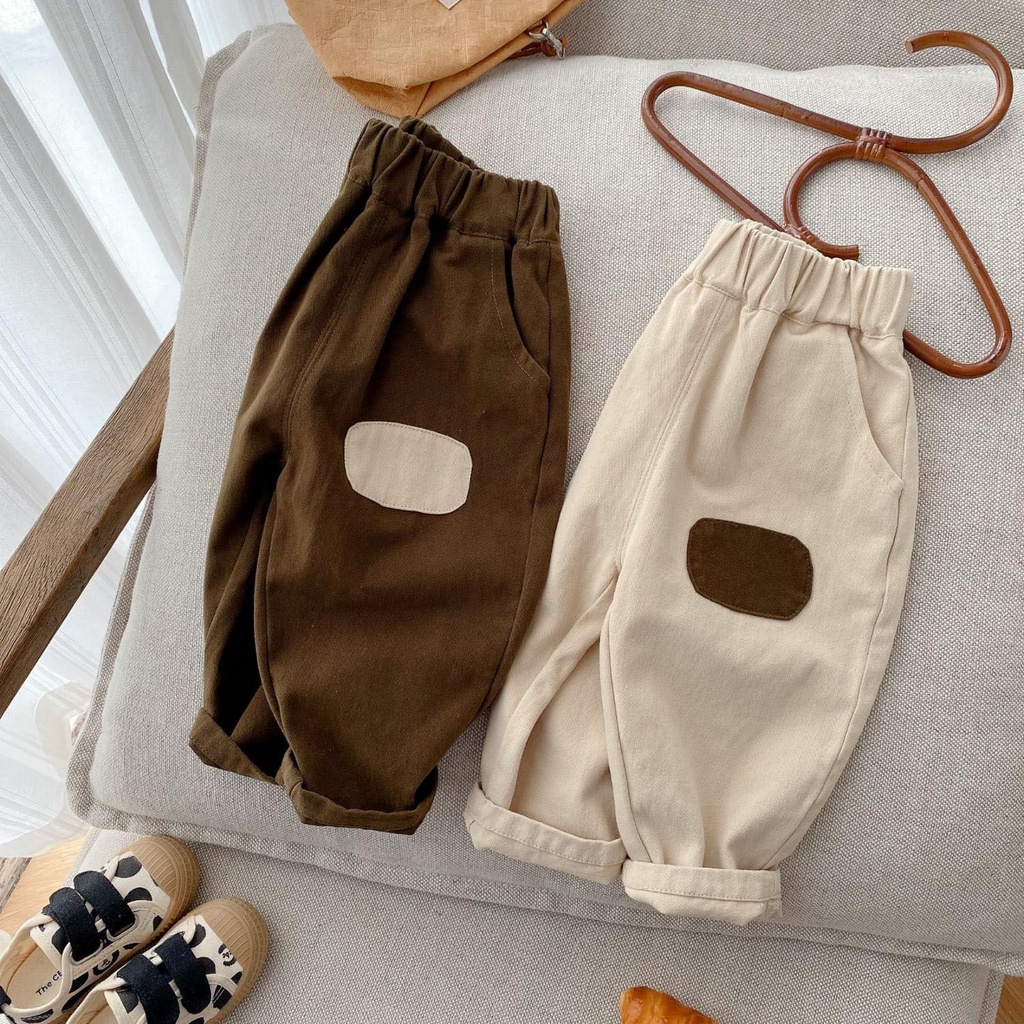 Quần Dài Dáng Rộng Bằng cotton Phong Cách Hàn Quốc Thời Trang Cho Bé Trai