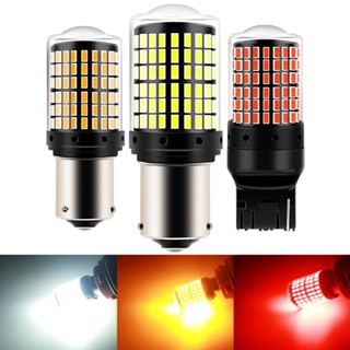 1 Bóng Đèn led Phanh 1156 t20 ba15s p21w py21w 7440 w21w w21 / 5w 1157 bay15d Màu Trắng Hổ Phách 144smd
