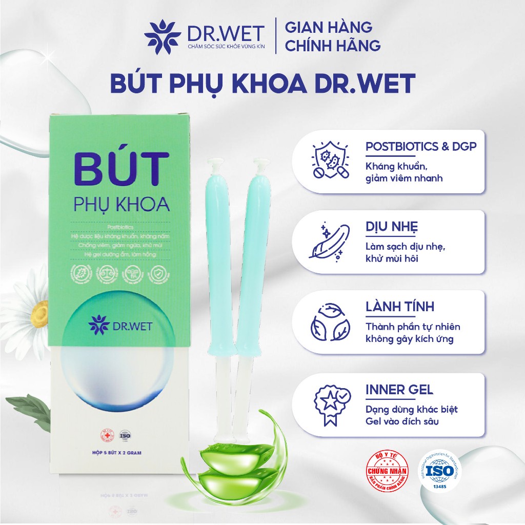 Bút Phụ Khoa DR.WET Giúp Cân Bằng Độ pH, Giảm Mùi Hôi, Làm Hồng, Ngừa Khuẩn Hộp 5 Bút Shop Uni Baby