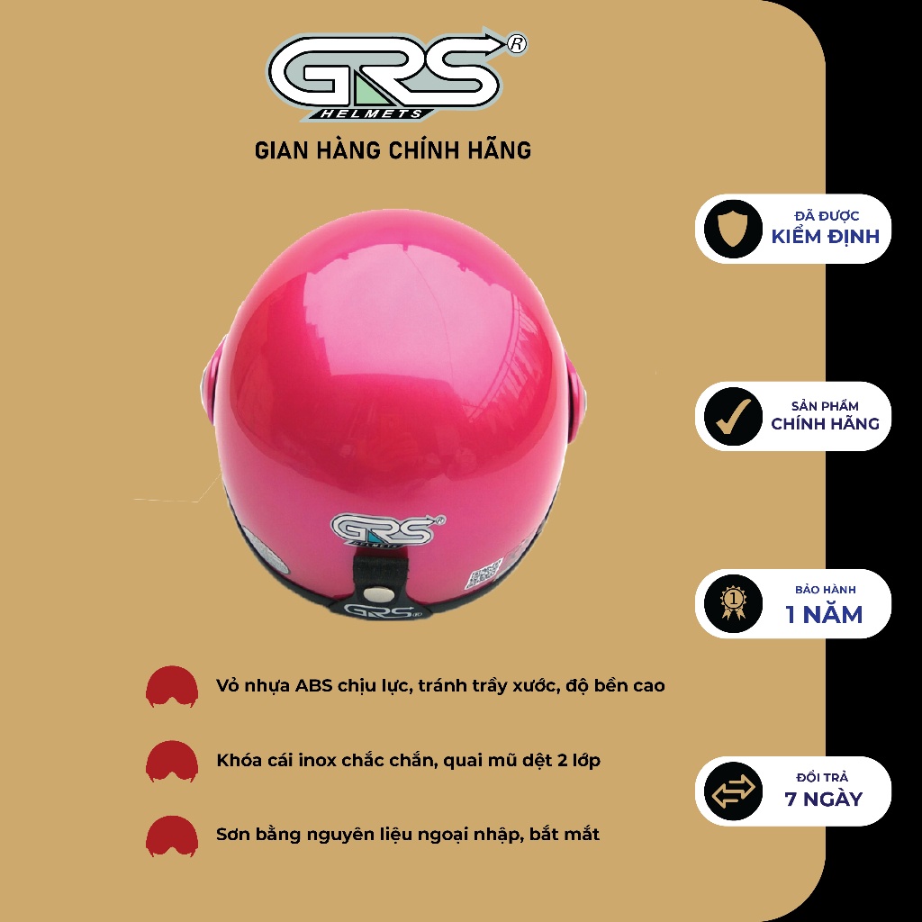 Mũ nón bảo hiểm nửa đầu có kính GRS A33k nhiều màu thoáng khí siêu hot