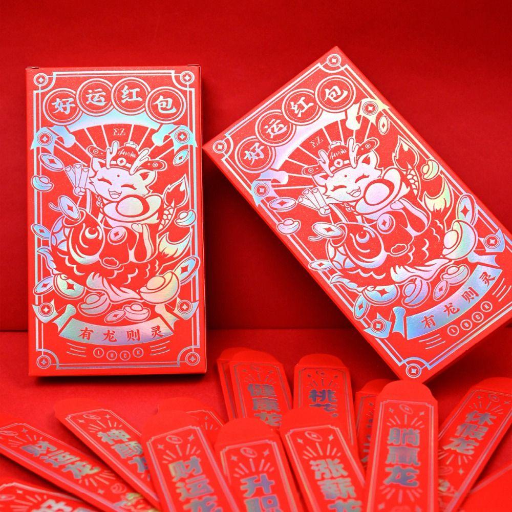 Bao lì xì đỏ MMULCK hình quạt may mắn DIY sáng tạo