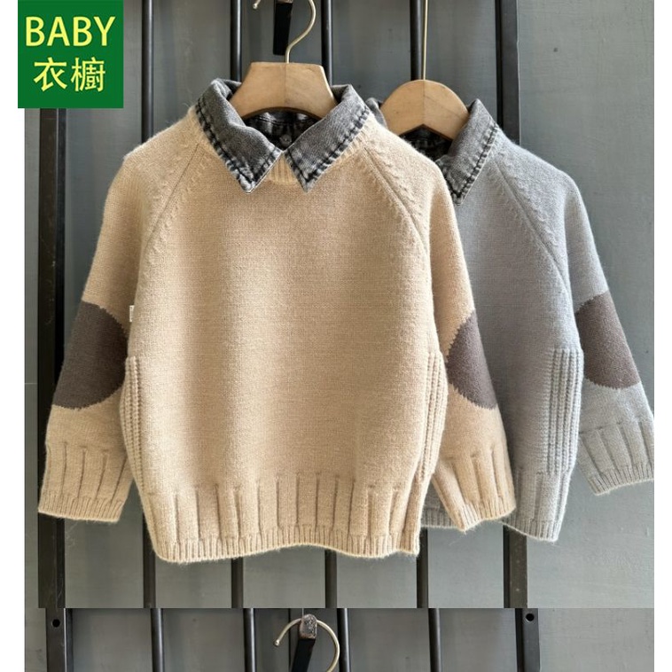 Áo sweater Giả Jean Dày Dặn Ấm Áp Thời Trang Mùa Đông 2023 Cho Bé Trai