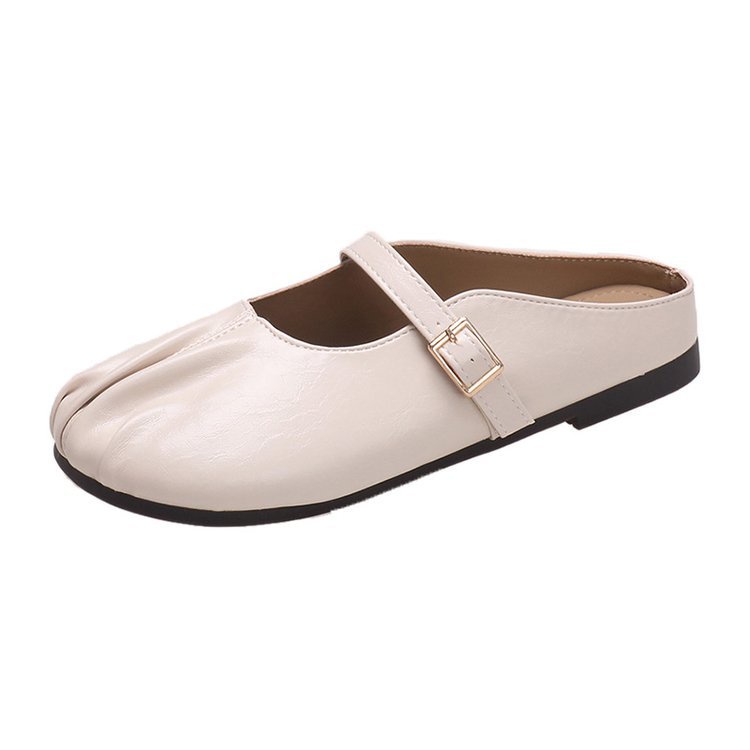 Dép bít mũi IELGY đế bằng xếp ly thời trang cho nữ