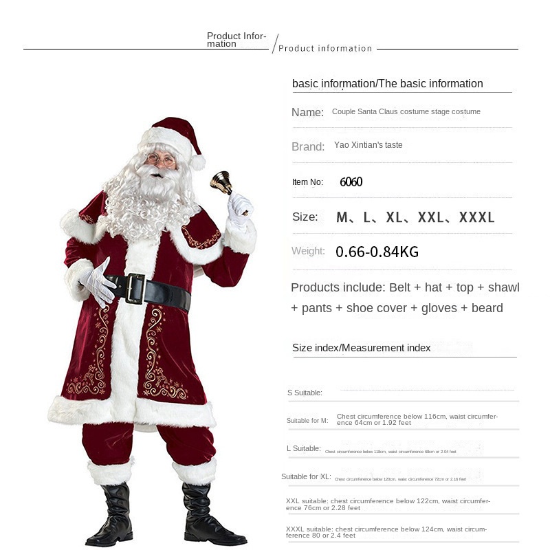 Trang Phục Hóa Trang Ông Già Noel Xuyên Biên Giới Cho Nam Và Nữ Biểu Diễn Ngày Giáng Sinh Hàng Năm