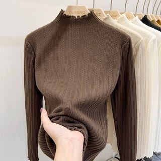 Áo len cổ lọ màu trắng thời trang thu đông mới cho nữ