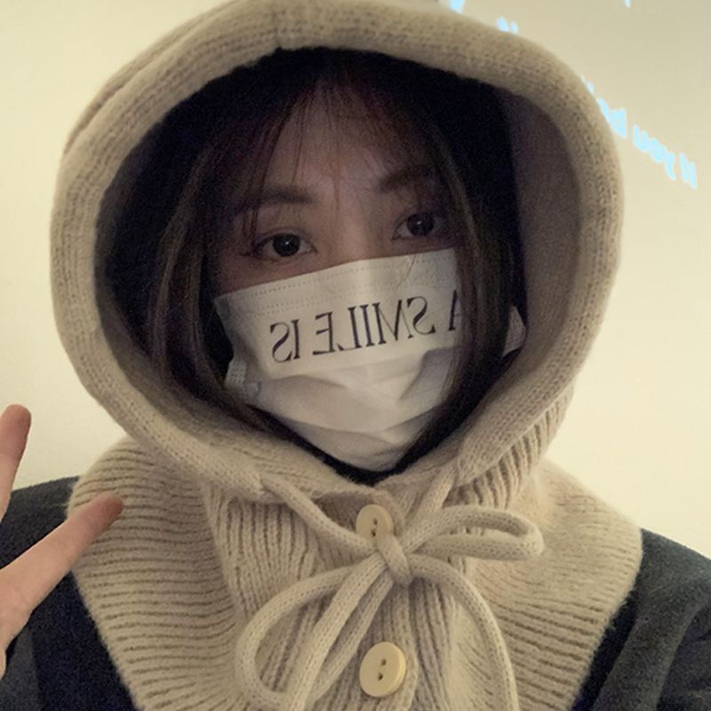 Mũ Len Kèm Khăn Choàng Cổ Giữ Ấm Mùa Đông Thời Trang Cho Nữ