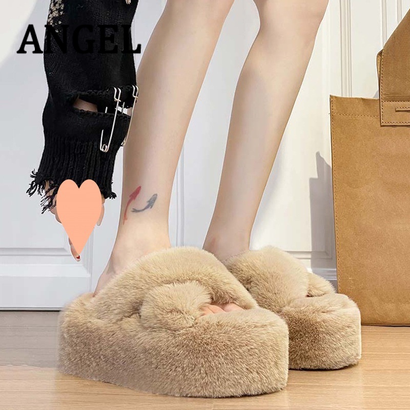 ANGEL  Dép bông Dép Lông đi trong nhà ĐẾ CAO SU Hợp thời Đẹp Độ bền cao Tiện lợi FMR23A0QWK 43Z231026