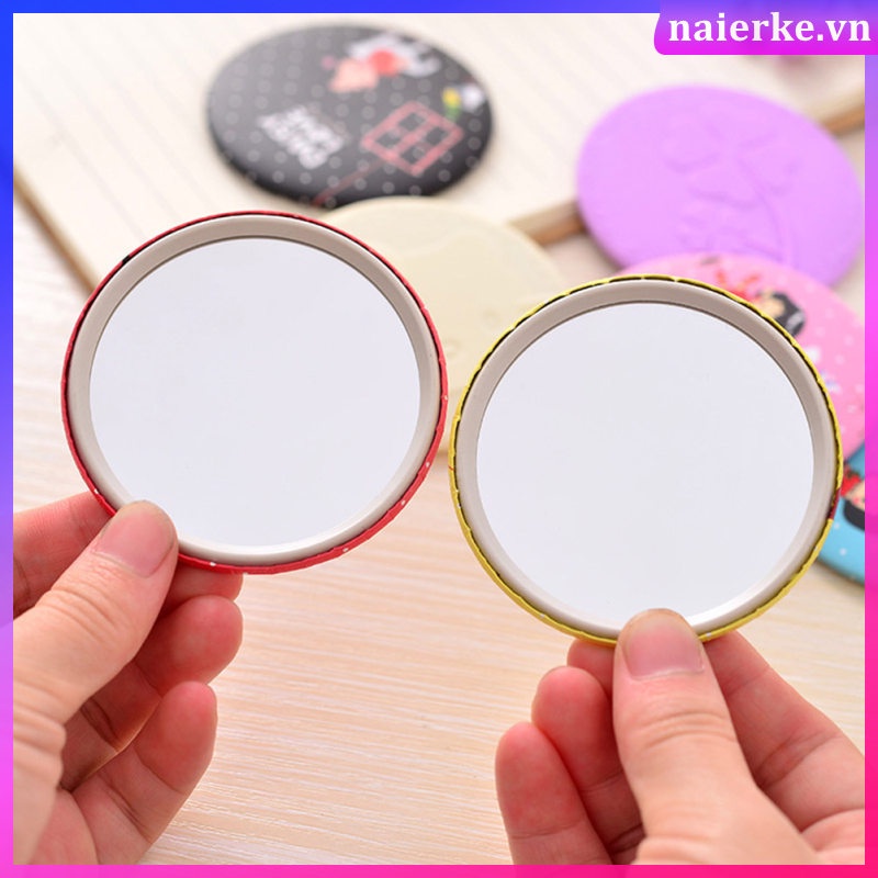 Gương Trang Điểm mini Bỏ Túi Hình Tròn Bằng Kính