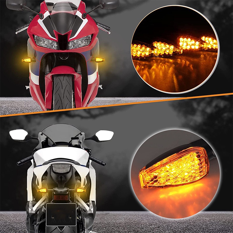 Bộ 2 Đèn led Tín Hiệu m10 12v Chống Thấm Nước Chuyên Dụng Cho Xe Mô Tô