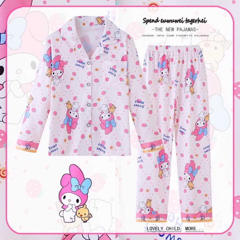 Lotso Bộ Đồ Ngủ Pijama Tay Dài In Họa Tiết kuromi Dễ Thương Thời Trang Mùa Thu Cho Bé Gái