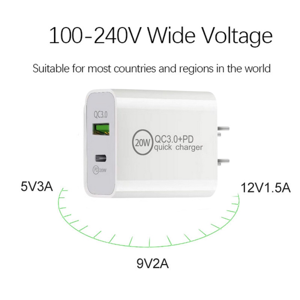 GOOJODOQ Goojoq Đầu Sạc Nhanh qc 3.0 20w Cho iphone android type c
