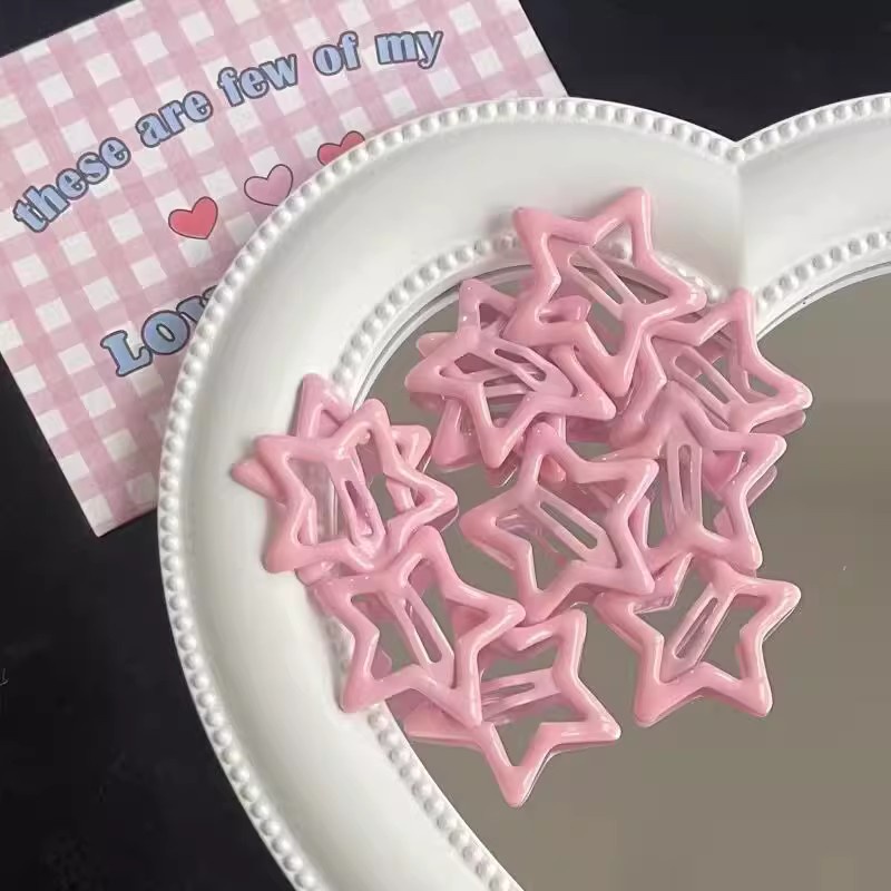 1/6Pcs Y2K Dopamine Star BB Clips Forehead Bangs Hairpin Hair Side Headwear Hair Accessories for Sweet Girls